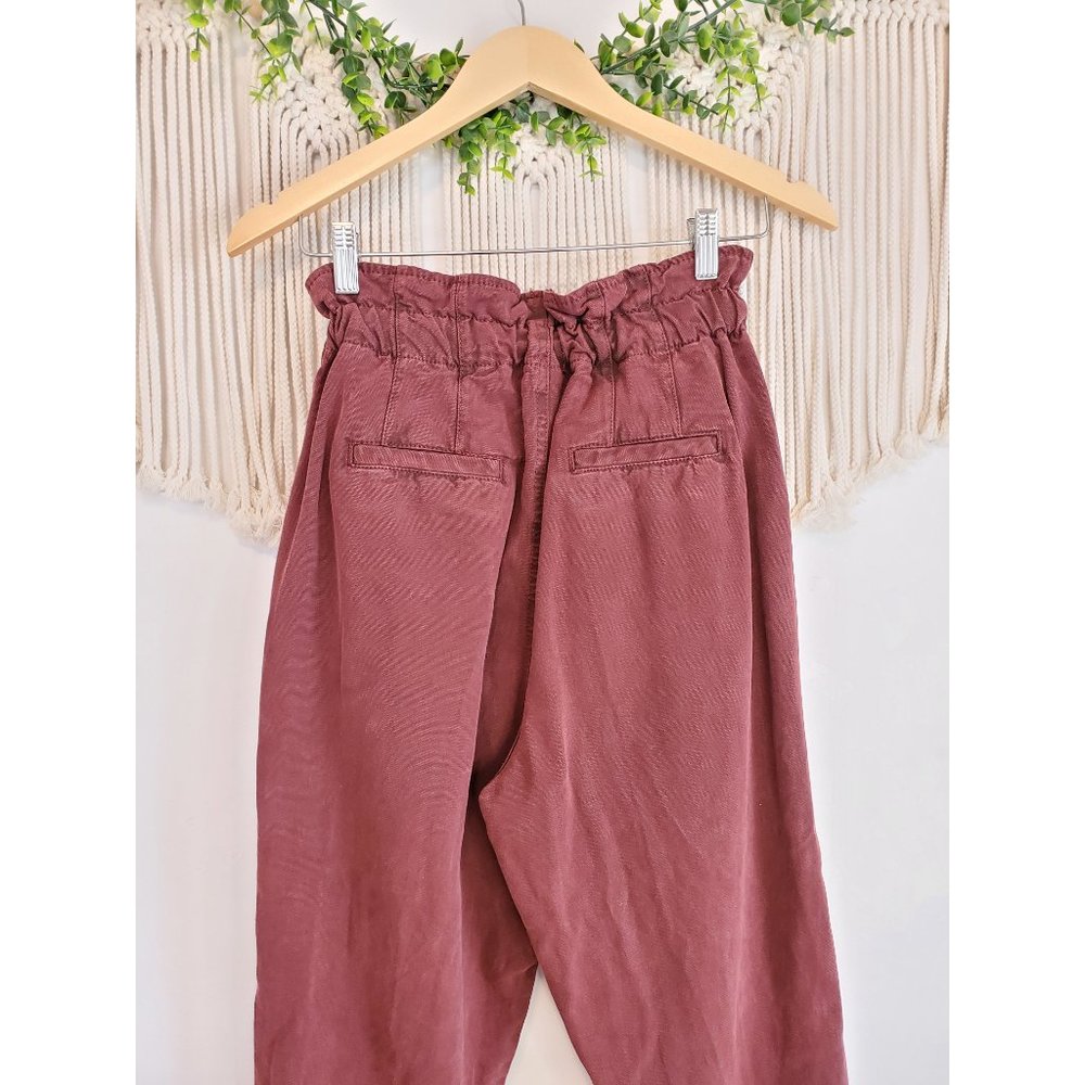 Free People Margate Pleated High Rise Straight Leg Paperbag Pants, Size XS - Picture 7 of 9